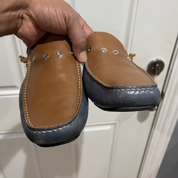 Rare Salvatore Ferragamo Driving Shoes Blue/Tan Sz 10.5 D - Picture 9 of 16